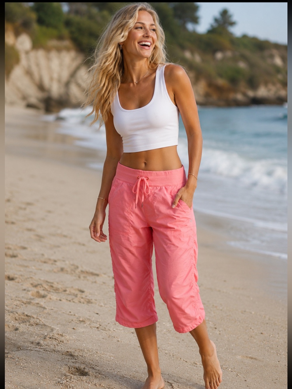 Lululemon Studio Crop *Lined Bleached Coral size 10 NWOT - Picture 1 of 11